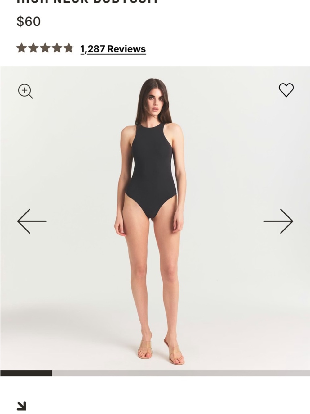 Skims High Neck Bodysuit - Black